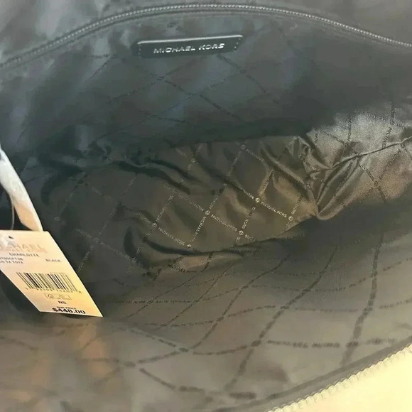 Michael Kors Purse & wallet Charlotte Top Zip Tote shoulder bag black signature - Picture 9 of 11